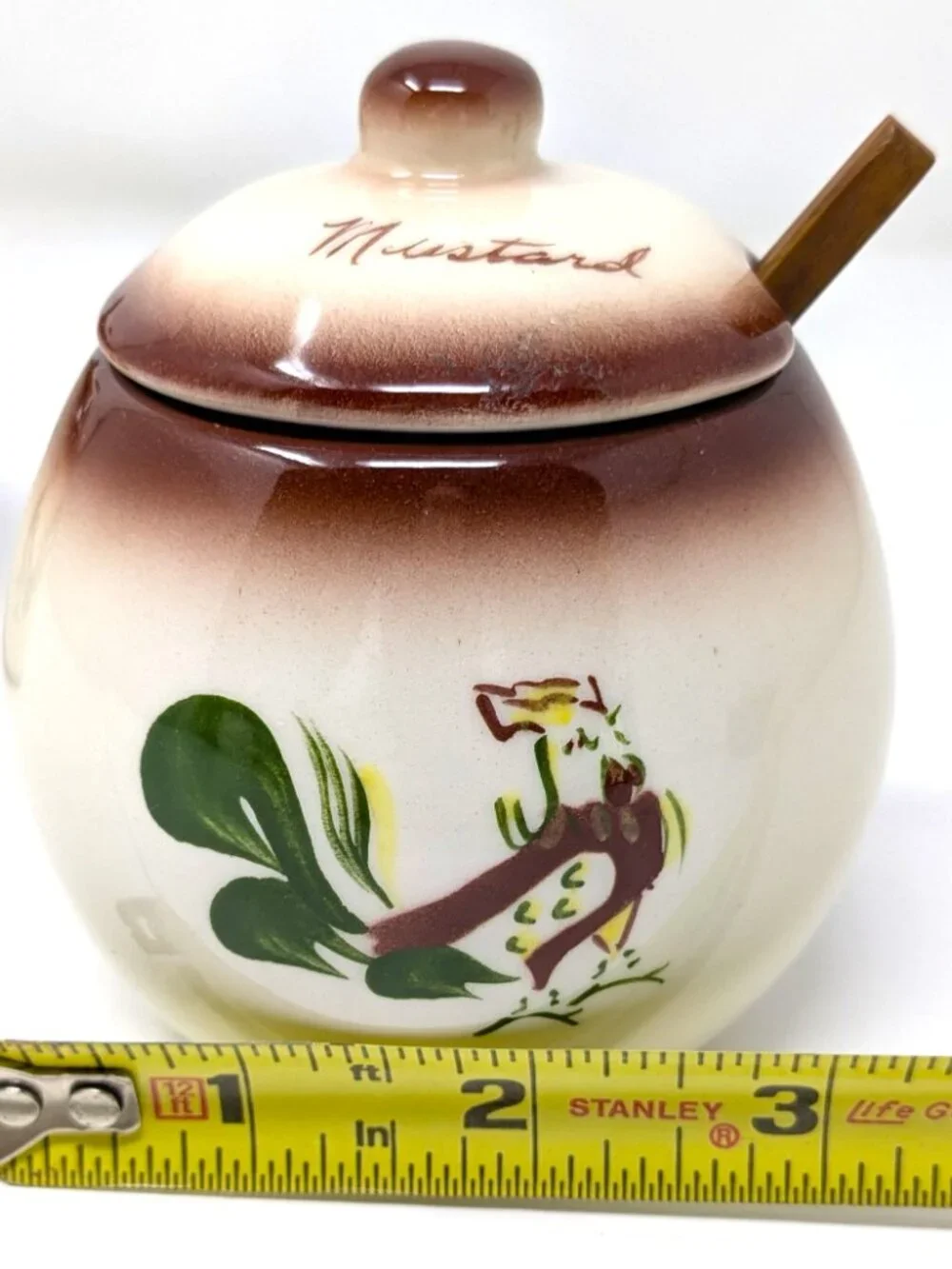 Brock of California CHANTICLEER Rooster RELISH MUSTARD Jars VTG 50s Farmhouse